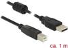 Delock USB kábel USB 2.0 USB-A zástrčka, USB-B zástrčka 1.00 m čierna s feritovým jadrom 84895