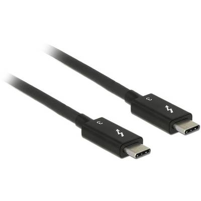 Delock USB prepojovací kábel Thunderbolt ™ (USB-C ®) zástrčka, Thunderbolt ™ (USB-C ®) zástrčka 0.50 m čierna 84844  Thu