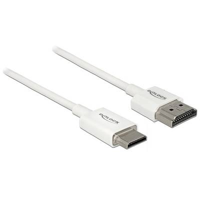 Delock HDMI prepojovací kábel Zástrčka HDMI-A, Zástrčka HDMI Mini-C 1.00 m biela 85142 pozlátené kontakty HDMI kábel