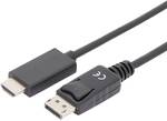 Adaptérový kábel DisplayPort, DP - HDMI typ A, 1 m, 4 K @ 60 Hz (Ultra HD), so zaistením, DP 1.2 / HDMI 2.0
