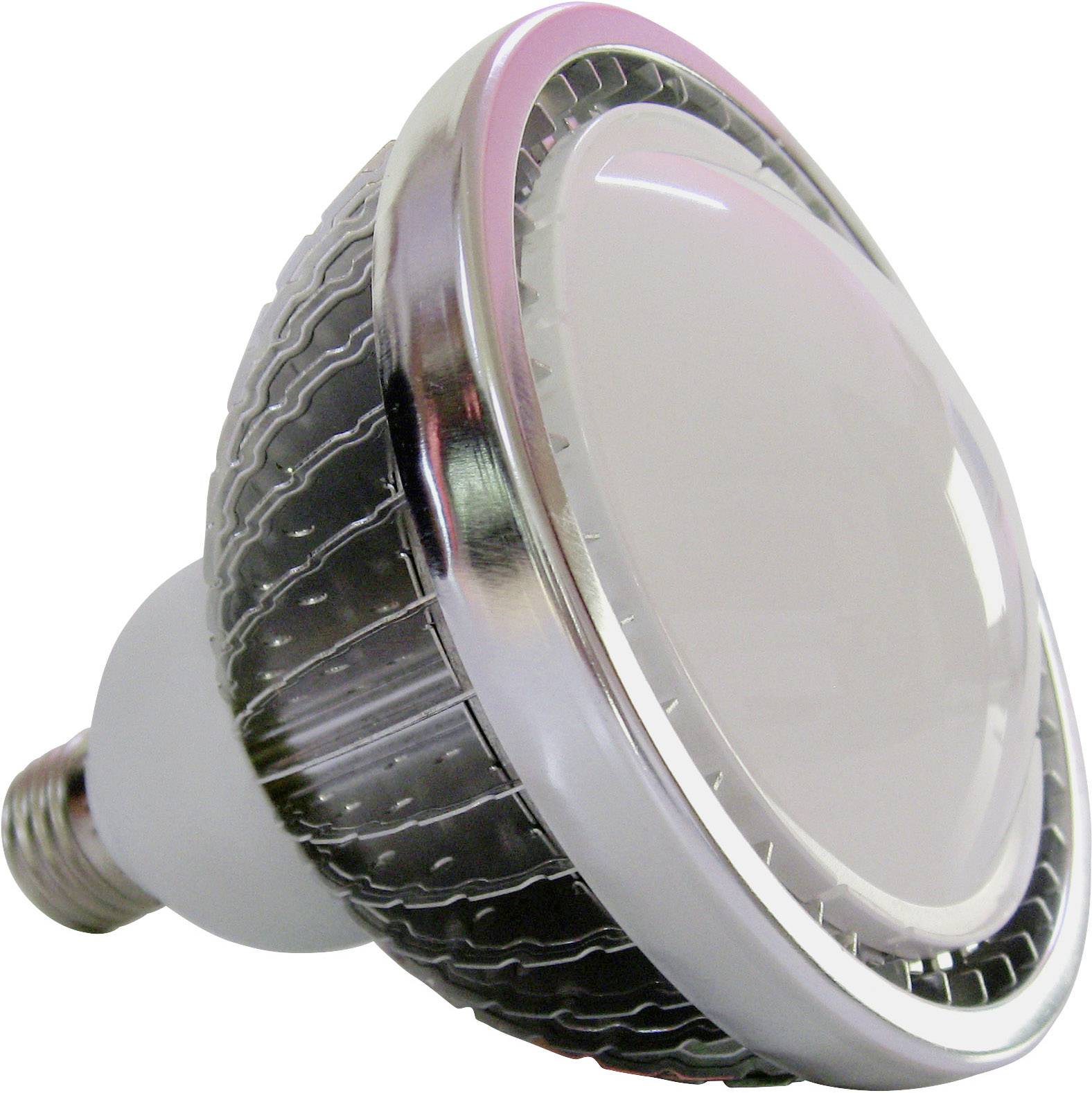 LED bodové svetlo s kovovým krytom a priehľadným krytom. Má skrutkový závit pre inštaláciu.