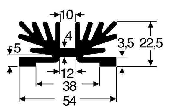 Fischer Elektronik SK 65 37,5 SA 1 x M3 chladič 3.5 K/W (d x š x v) 54 x 37.5 x 22 mm SOT-32
