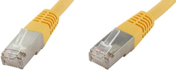 econ connect F6TP1GE RJ45 sieťové káble, prepojovacie káble CAT 6 S/FTP 1.00 m žltá párové tienenie 1 ks