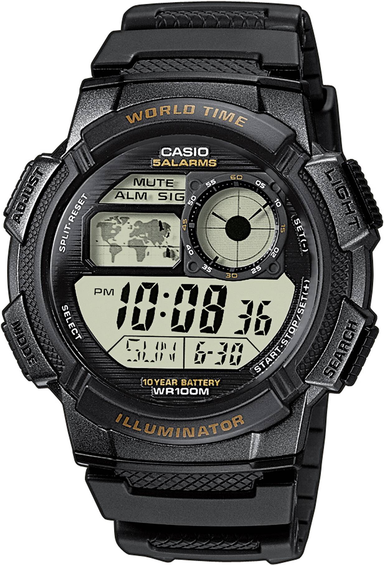Casio à quartz Montre-bracelet AE-1000W-1AVEF (L x l x H) 48.1 x 43.7 x 13.7 mm noir Matériau du boîtier=Résine Matériau (bracelet)=Résine 6