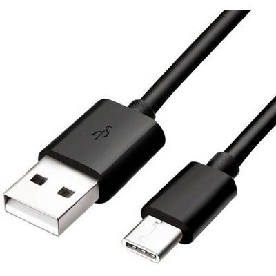 Čierny USB kábel s USB-A konektorom na jednej strane a USB-C konektorom na druhej strane.