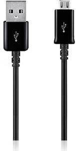 Čierne USB-Micro USB kábel, oba konektory viditeľné.