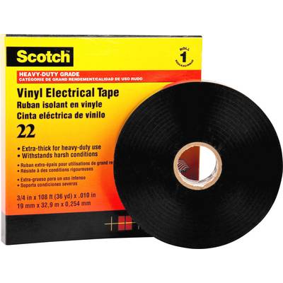 Čierna izolačná páska Scotch, extra hrubá pre vysoké zaťaženie. Balenie udáva veľkosť: 3/4 palca x 108 stôp.
