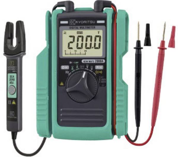 Kyoritsu KEW Mate 2000 A digitálne/y ručný multimeter, prúdové kliešte, Kalibrované podľa (ISO), CAT III 300 V, CAT II 600 V, Displej (counts): 3400