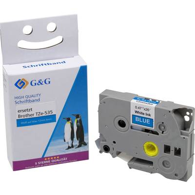 páska do štítkovača  G&G 15559 kompatibilná náhradný Brother TZe-535  Farba pásky: modrá Farba písma: biela 12 mm 8 m