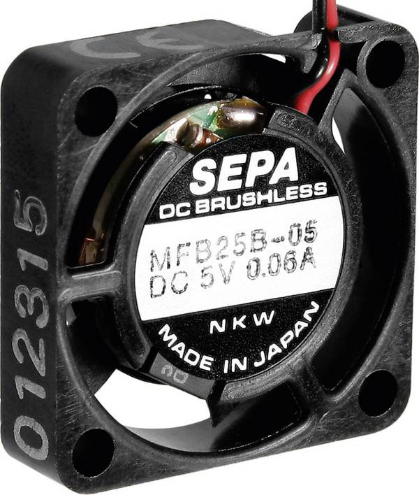 SEPA MFB25B12 axiálny ventilátor, 12 V/DC, 23 l/min, (d x š x v) 25 x 25 x 6.5 mm, MFB25B12-BLI