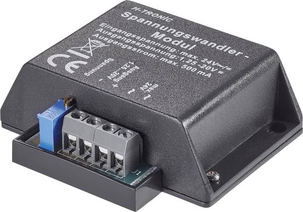 H-Tronic 191396 menič napätia hotový modul Vstupné napätie (rozsah): 4, 4 - 24, 24 V/DC, V/AC Výstupné napätie (rozsah): 1.2 - 20 V/DC 500 mA