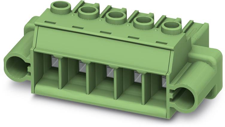 Zelený elektrický konektor so šiestimi vstupmi, vhodný pre priemyselné aplikácie.