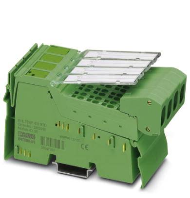 Zelený elektronický kryt so zásuvnými konektormi a priehľadným výklopným vekom, určený na bezpečné uchovávanie dosiek plošných spojov alebo modulov.