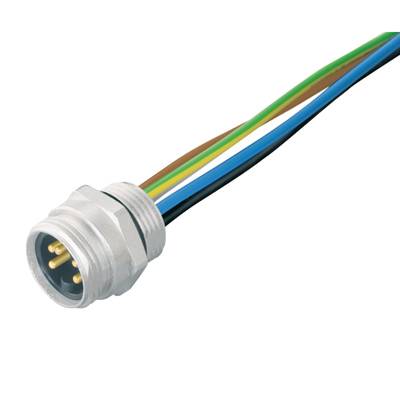 Elektrická zástrčka s viacerými vodičmi v rôznych farbách vrátane zelenej, modrej, žltej a hnedej.