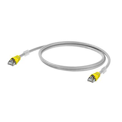 Weidmüller RJ45 (incrociato) Rete Cavo CAT 6A S/FTP 5.00 m Grigio Certificato UL, Ritardante di fiamma, con protezione