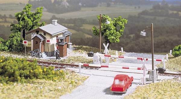 Auhagen 11 345 H0  strážnej domček pri závor s búdkou strážcu stavebnica