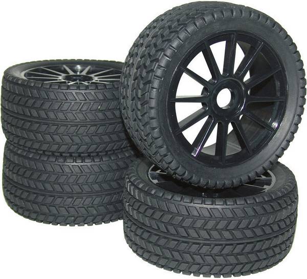 Reely 1:8 buggy kompletné kolesá Street 12-lúčový čierna 4 ks