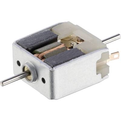 Malý elektromotor s otvoreným krytom odhaľuje vnútorné medené cievky a magnety. Vhodný pre mechanické aplikácie.