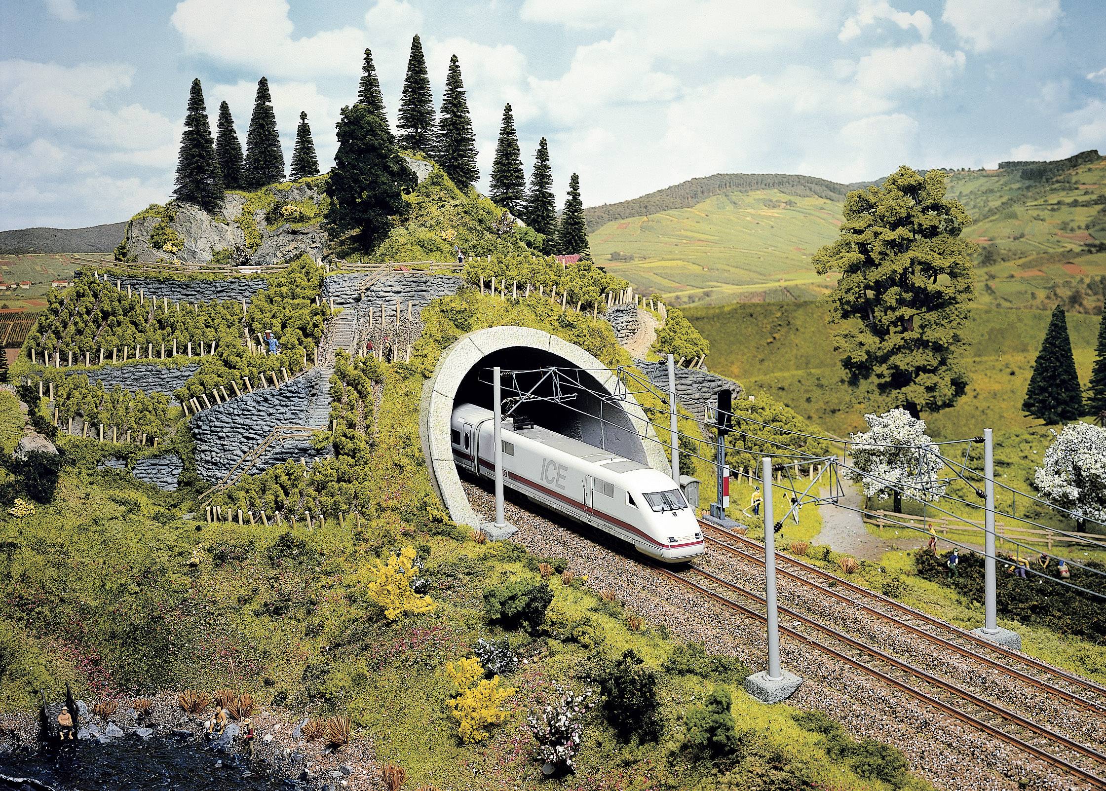 NOCH 58040 PROFI plus H0 Tunnel-Portal Tosporet Hårdt skum-færdigmodel, Lakeret