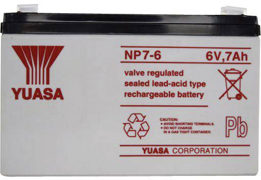 Yuasa NP7-6 NP7-6 Batteria al piombo 6 V 7 Ah Piombo-AGM (L x A x P) 151 x 97 x 34 mm Spina piatta 4,8 mm Esente da manutenzione
