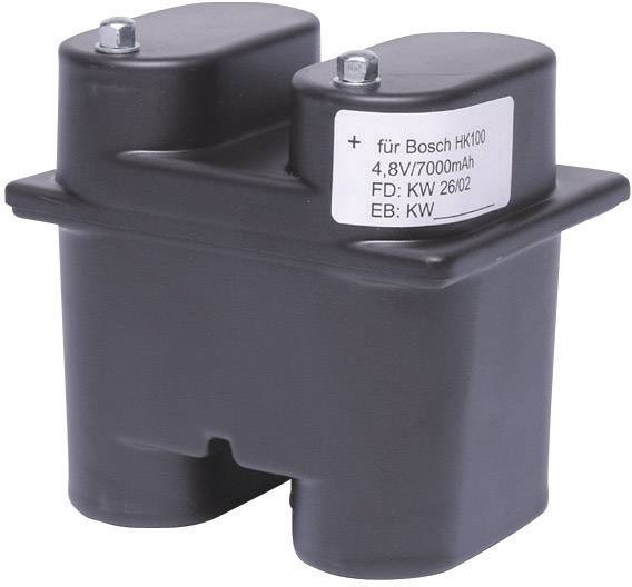 Čierny akumulátor pre Bosch HK100, 4,8V/7000mAh, s popisom technických údajov hore.