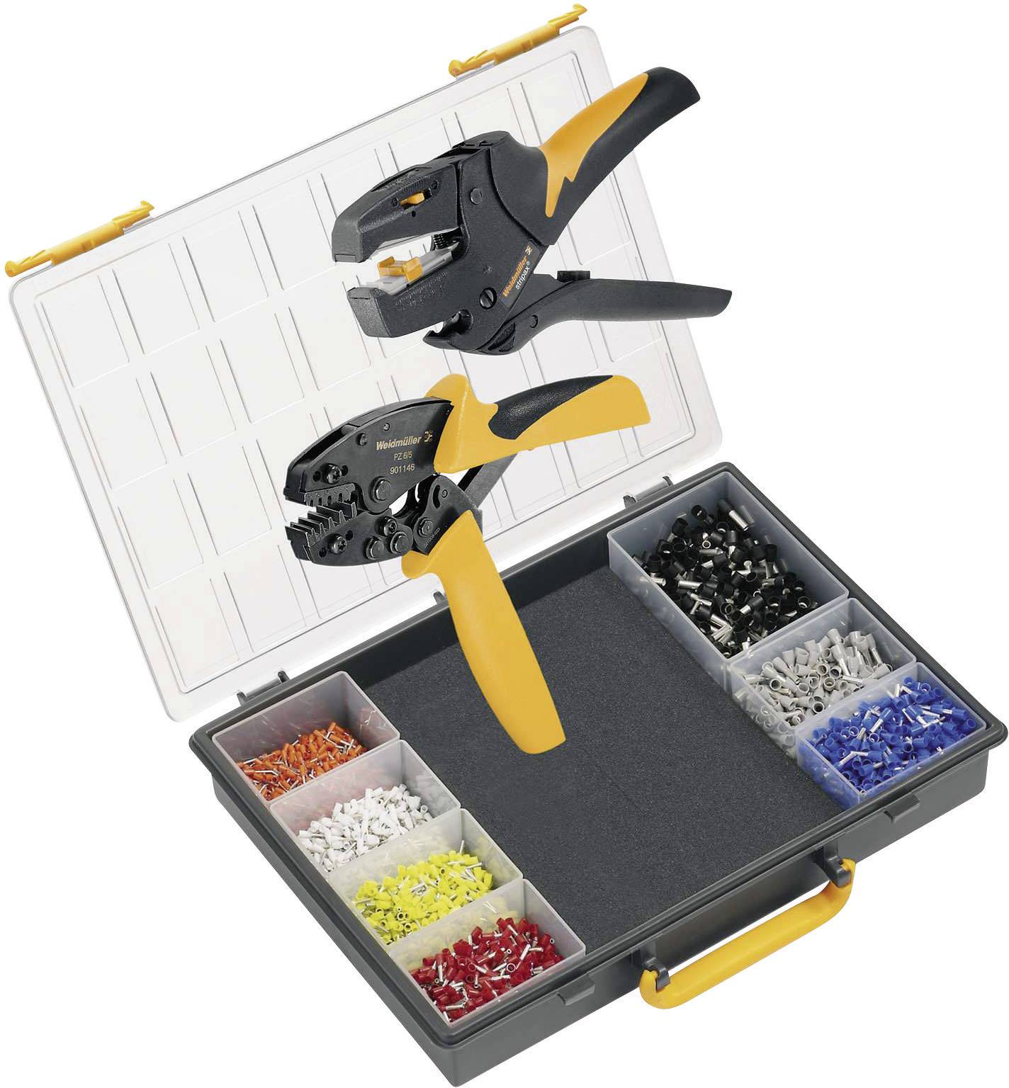Kit pinza crimpatrice Boccola 25 fino a 60 mm² incl. Pinza spelacavi, incl. Assortimento crimpatura con valigetta Weidmüller CRIMP-SET PZ 6/5 90287400