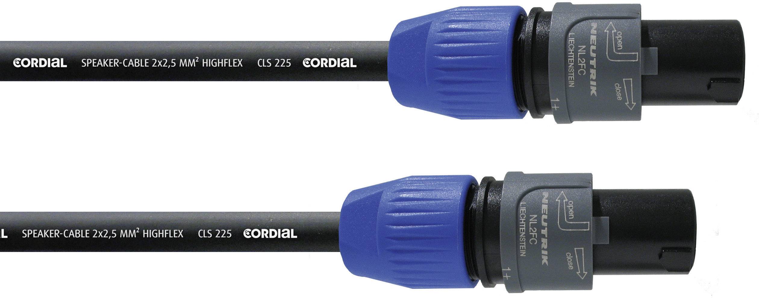 Cordial Altoparlante Cavo [1x Spina SPK - 1x Spina SPK] 2 x 2.5 mm² 5.00 m Nero