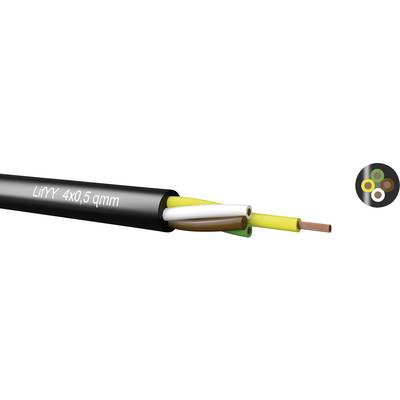 LifYY 4x0,25 qmm, black, PVC, extremely flexible 240402500 Kabeltronik