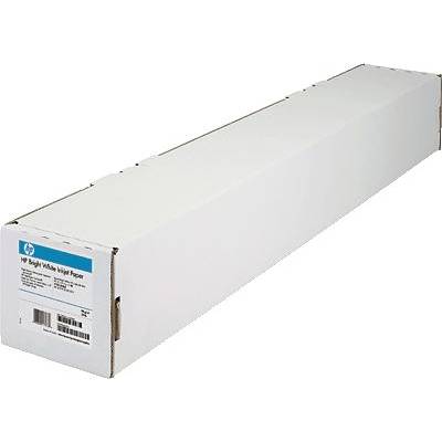 Biela kartónová škatuľa pre HP Bright White Inkjet Paper, obdĺžnikového tvaru, s produktovou etiketou a čiarovým kódom.