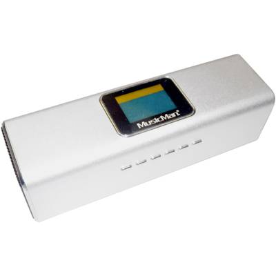 Technaxx MusicMan MA Display Soundstation mini reproduktor AUX, FM rádio, SD, prenosné, USB strieborná