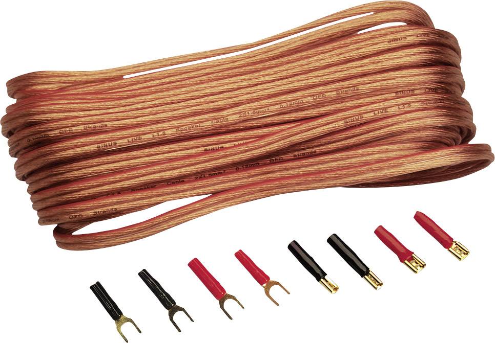Kit cavi per altoparlanti HiFi per auto 2 x 1.5 mm² 10.00 m Sinuslive incl. spina
