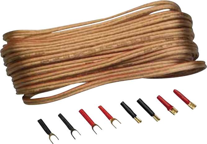 Kit cavi per altoparlanti HiFi per auto 2 x 2.5 mm² 10.00 m Sinuslive placcato oro, incl. spina