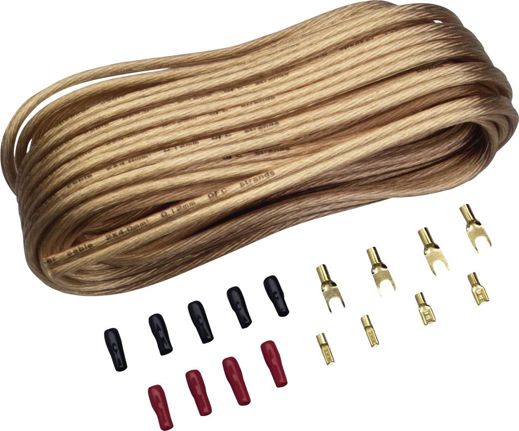 Sinuslive Car HiFi højtalerkabel-sæt 2 x 4 mm² 10.00 m forgyldt, inkl. stik