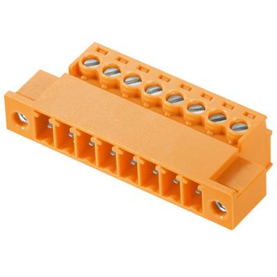 Oranžový elektrický konektor s viacerými skrutkovými svorkami, vhodný na upevnenie vodičov v elektrických inštaláciách.