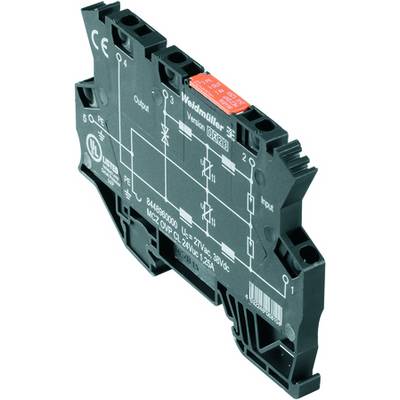 Elektronický modul so schémou zapojenia a technickými špecifikáciami na prednej strane vrátane údajov o napätí a loga výrobcu.