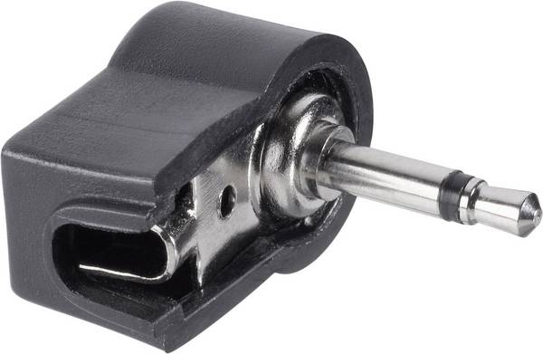 TRU COMPONENTS 1578953 jack konektor 3.5 mm zástrčka, zahnutá Pólov: 2 čiernobiela čierna 1 ks
