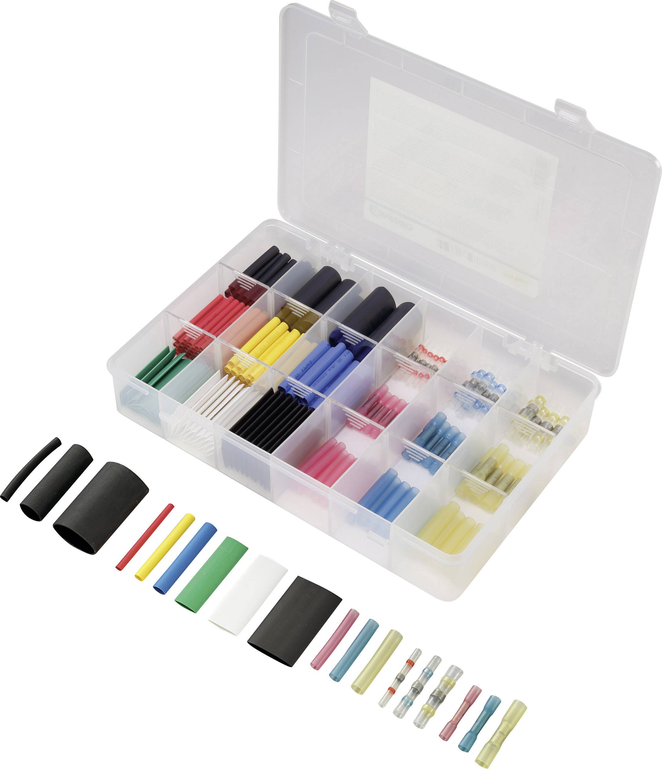 TRU COMPONENTS 1567341 Kit guaine termoretraibili Restringimento:2:1, 3:1 215 Parti