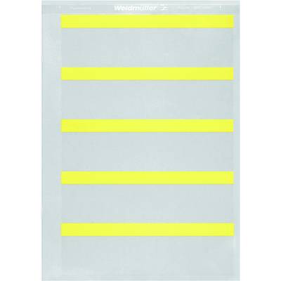 Sivý list s ôsmimi horizontálnymi žltými pruhmi v rovnakých vzdialenostiach. Hore je text 'Weidmüller'.