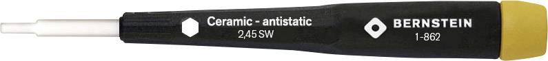 Antistatický skrutkovač s keramickou čepeľou, s nápisom 'Ceramic-antistatic 2.5x5N', značka 'BERNSTEIN', model '3-602'.