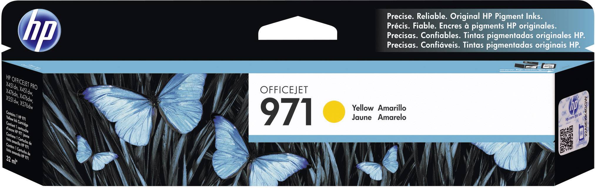 HP Ink 971 originál žltá CN624AE atramenty