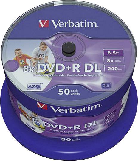 Verbatim 43703 DVD+R DL vergine 8.5 GB 50 pz. Torre stampabile