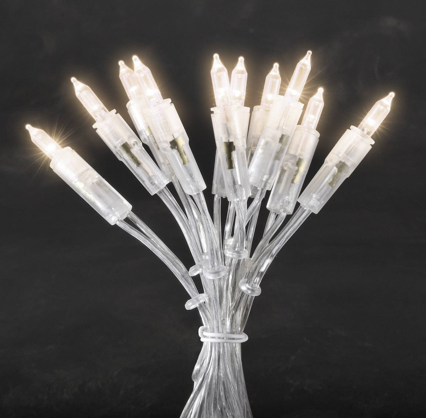 Konstsmide 6303-103 Mini-lichtketting Binnen Energielabel: G (A - G) werkt op het lichtnet Aantal lampen 50 LED Warmwit Verlichte lengte: 7.35 m