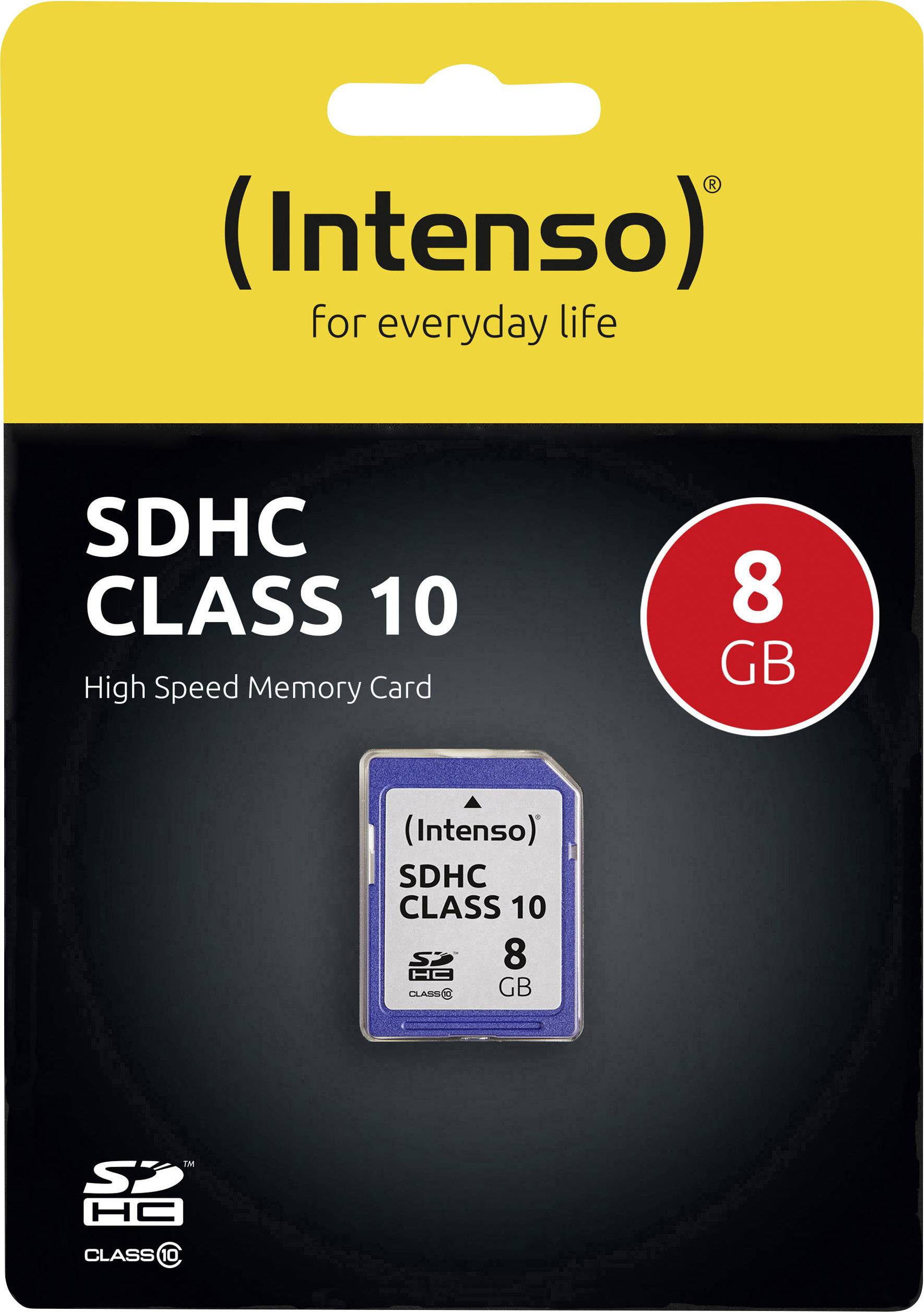 Pamäťová karta Intenso SDHC, trieda 10, 8 GB, v balení. Rýchla pamäťová kapacita pre každodenné použitie.