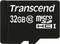 Čierna microSD karta s nápisom 'Transcend 32GB MicroSD HC I', vhodná pre digitálne úložné médiá.