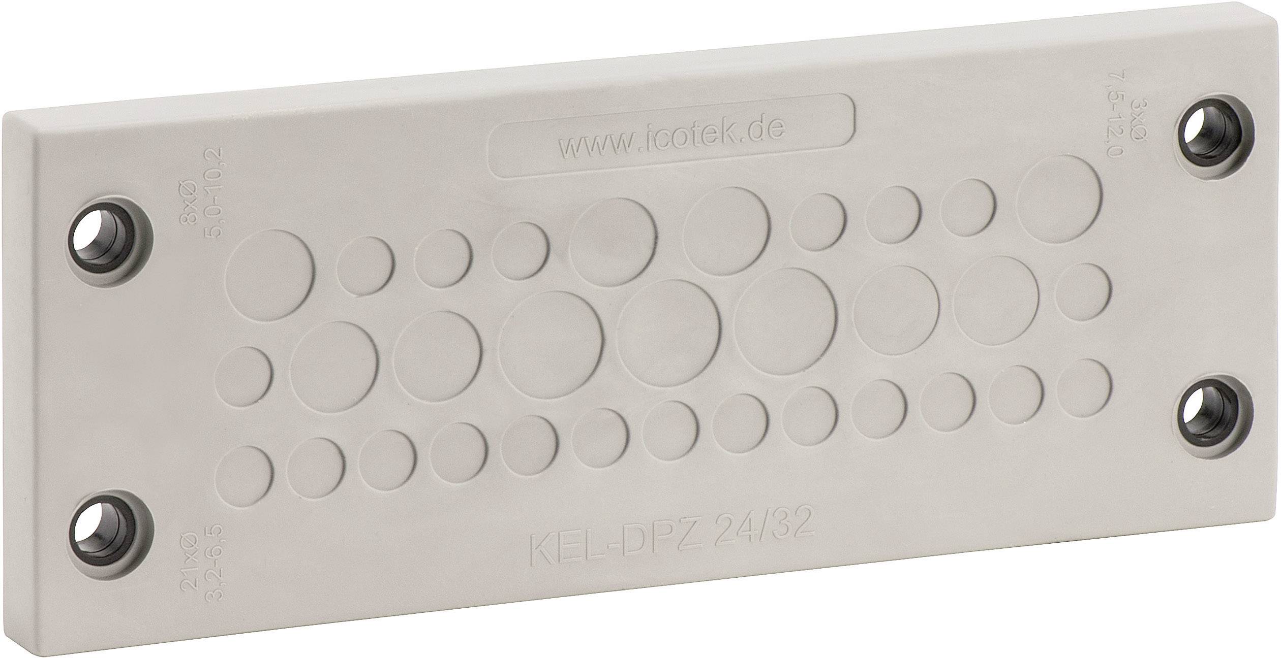 Icotek KEL-DPZ 24/17 Piastra passacavo Ø (max.) 16.2 mm Poliammide, Gomma Grigio, Nero 1 pz.