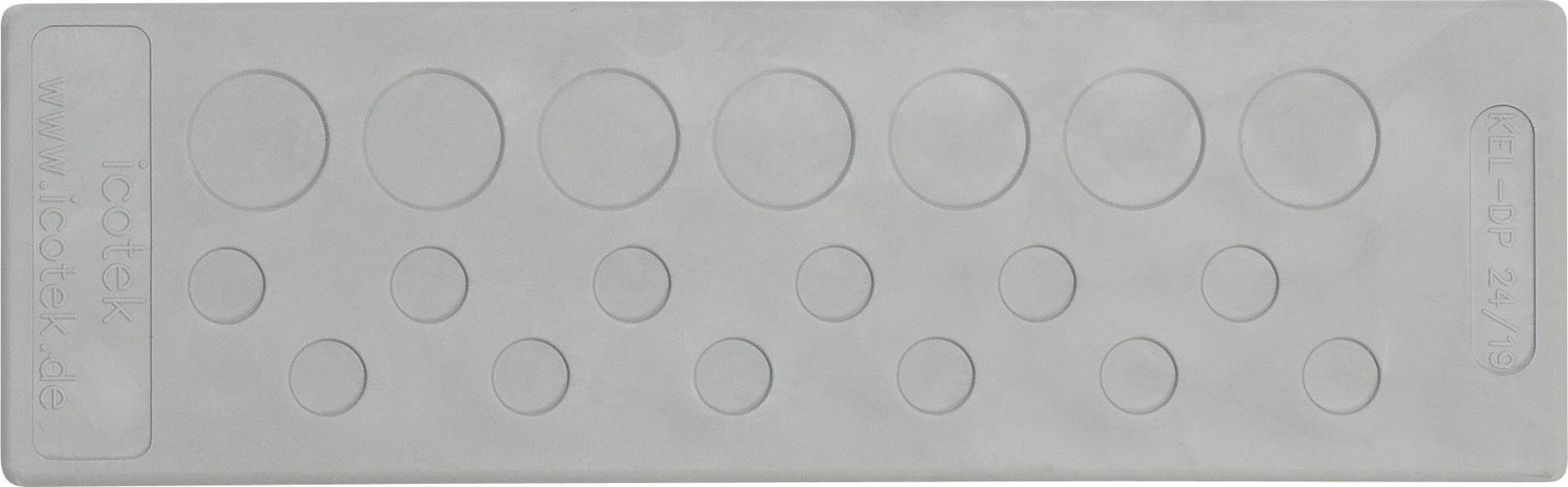 Icotek KEL-DP 24/14 Piastra passacavo Ø (max.) 12.1 mm Gomma Grigio 1 pz.