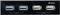 Štyri USB porty na prednom paneli, dva vľavo sú USB 3.0 porty s modrým označením, dva vpravo sú USB 2.0 porty.