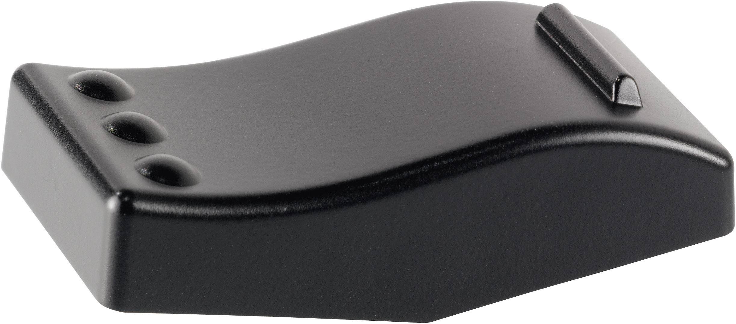 Čierna ergonomická opierka zápästia pre počítačovú myš so zakrivným tvarom a protišmykovou spodnou stranou.