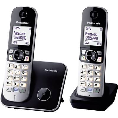 Panasonic KX-TG6812 Duo DECT, GAP bezdrôtový analógový telefón  handsfree čierna, strieborná