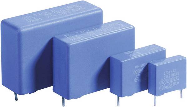 Thomsen  1 ks fóliový kondenzátor MKP radiálne vývody  0.1 µF 310 V/AC 20 % 15 mm (d x š x v) 17.5 x 6 x 12 mm Piece